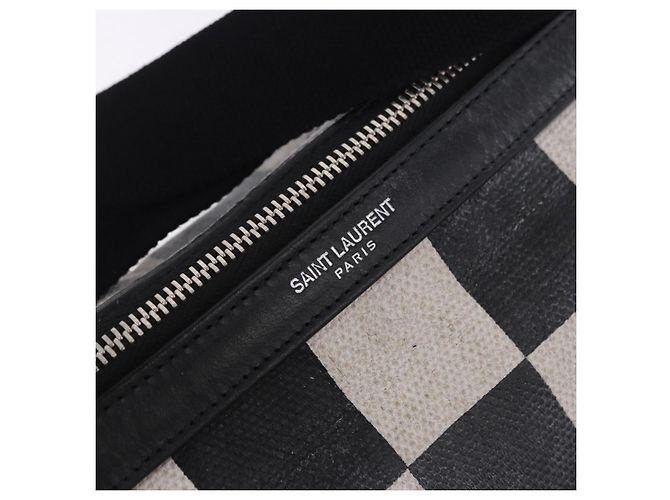 Gürteltasche SAINT LAURENT Beschichtetes Canvas White Black Auth bs36944 Schwarz Weiß - Ansicht 20