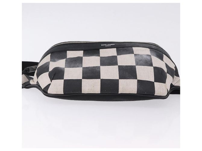 Gürteltasche SAINT LAURENT Beschichtetes Canvas White Black Auth bs36944 Schwarz Weiß - Ansicht 5