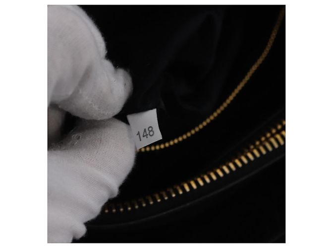 Borsa a mano Miu Miu Vitellolux 2way Black Gold Auth 198533A Nero D'oro - vista 12