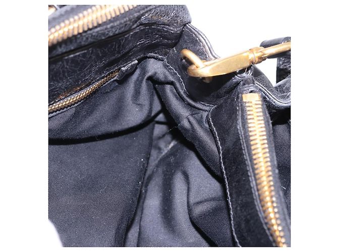 Borsa a mano Miu Miu Vitellolux 2way Black Gold Auth 198533A Nero D'oro - vista 21