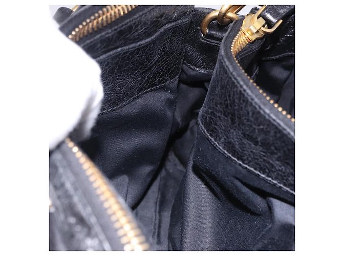Borsa a mano Miu Miu Vitellolux 2way Black Gold Auth 198533A Nero D'oro - vista 24