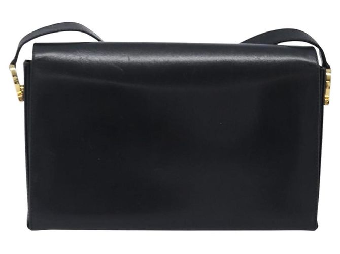 Borsa a tracolla Salvatore Ferragamo Gancini in pelle nera e oro Auth 199456 Nero D'oro - vista 2