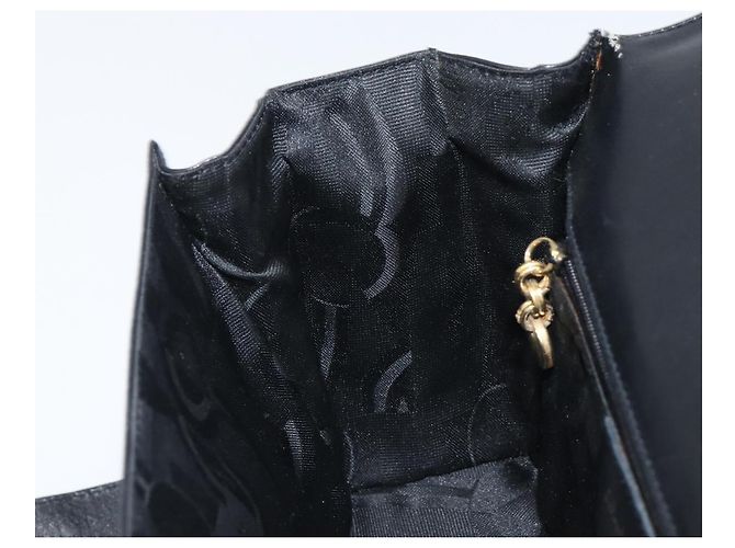 Borsa a tracolla Salvatore Ferragamo Gancini in pelle nera e oro Auth 199456 Nero D'oro - vista 20