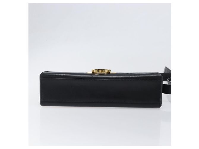 Borsa a tracolla Salvatore Ferragamo Gancini in pelle nera e oro Auth 199456 Nero D'oro - vista 5