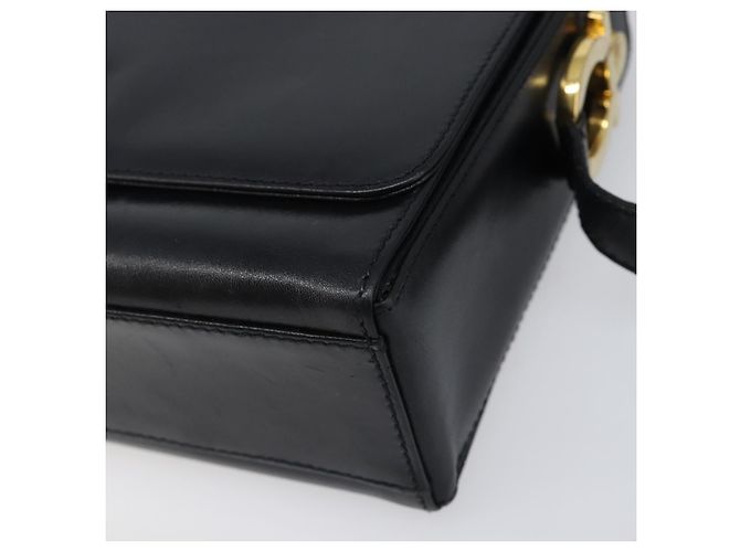 Borsa a tracolla Salvatore Ferragamo Gancini in pelle nera e oro Auth 199456 Nero D'oro - vista 8