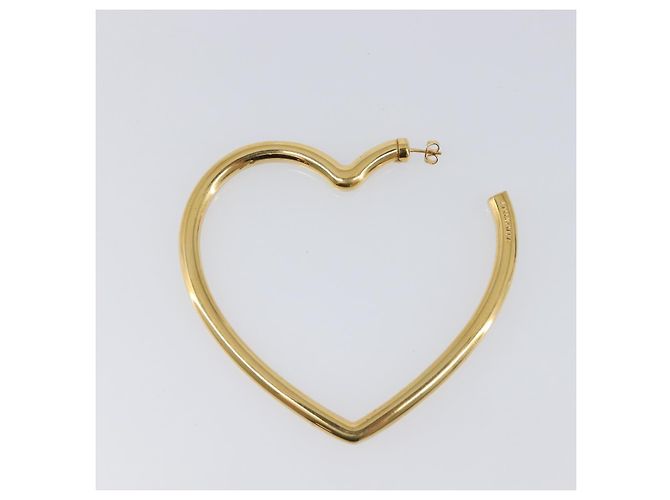 BALENCIAGA Orecchini Heart Pierce Metal Gold Tone Auth bs36916 - vista 2