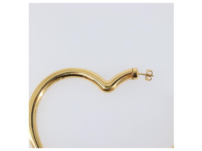 BALENCIAGA Orecchini Heart Pierce Metal Gold Tone Auth bs36916 - vista 3