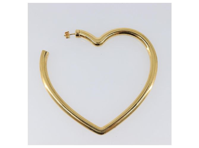 BALENCIAGA Orecchini Heart Pierce Metal Gold Tone Auth bs36916 - vista 9