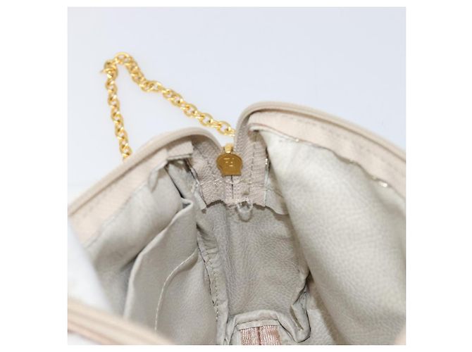 FENDI Schultertasche mit Kette Canvas Pink Gold Auth hk4075 Golden - Ansicht 20