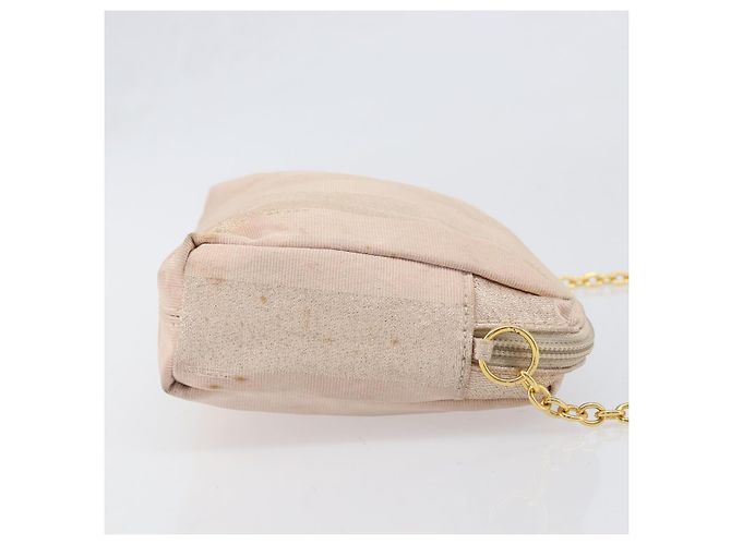 FENDI Schultertasche mit Kette Canvas Pink Gold Auth hk4075 Golden - Ansicht 3
