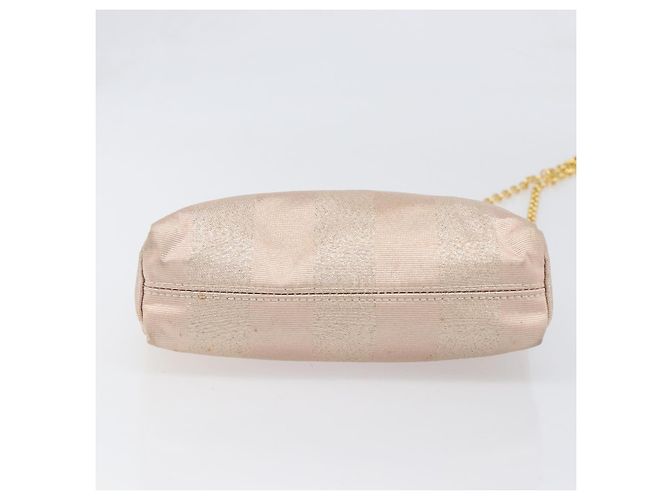 FENDI Schultertasche mit Kette Canvas Pink Gold Auth hk4075 Golden - Ansicht 5