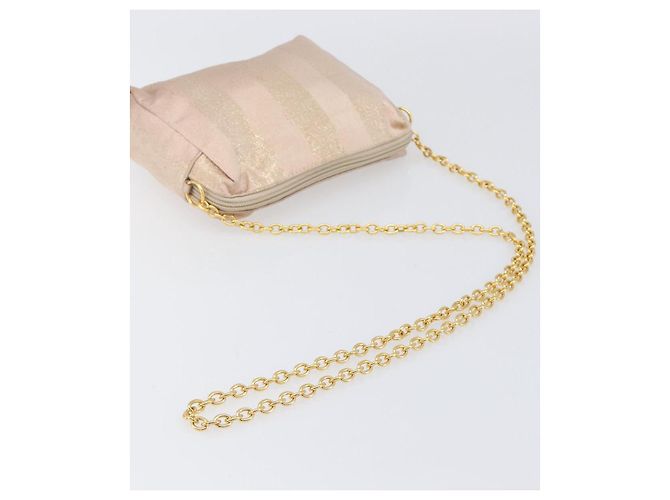 FENDI Schultertasche mit Kette Canvas Pink Gold Auth hk4075 Golden - Ansicht 7
