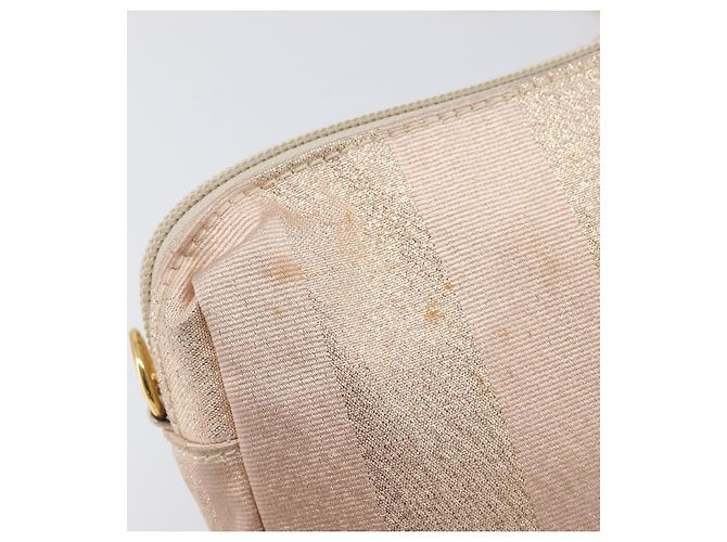 FENDI Schultertasche mit Kette Canvas Pink Gold Auth hk4075 Golden - Ansicht 9