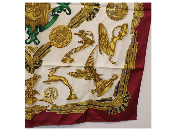 Hermès HERMES Carre 90 Scarf Silk Bordeaux Auth 199240 Bordò - vista 10