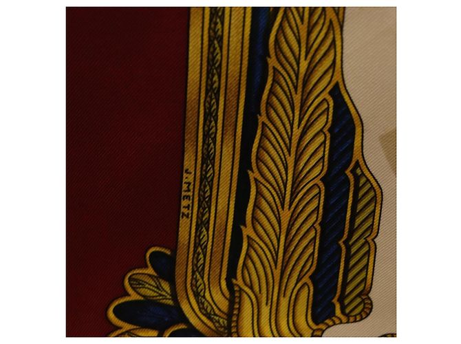 Hermès HERMES Carre 90 Scarf Silk Bordeaux Auth 199240 Bordò - vista 11