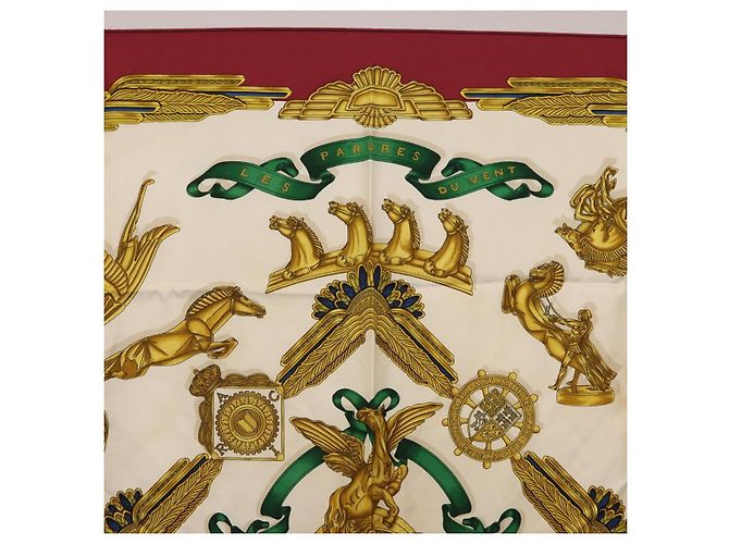 Hermès HERMES Carre 90 Scarf Silk Bordeaux Auth 199240 Bordò - vista 3
