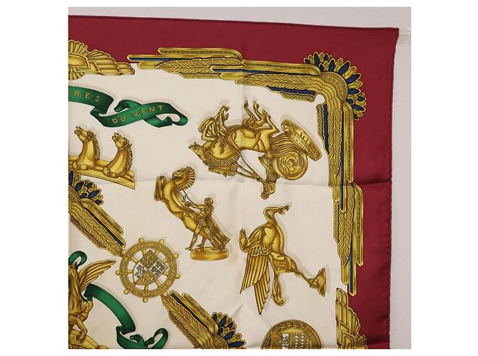 Hermès HERMES Carre 90 Scarf Silk Bordeaux Auth 199240 Bordò - vista 4