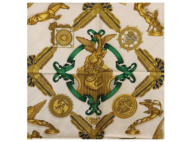 Hermès HERMES Carre 90 Scarf Silk Bordeaux Auth 199240 Bordò - vista 6