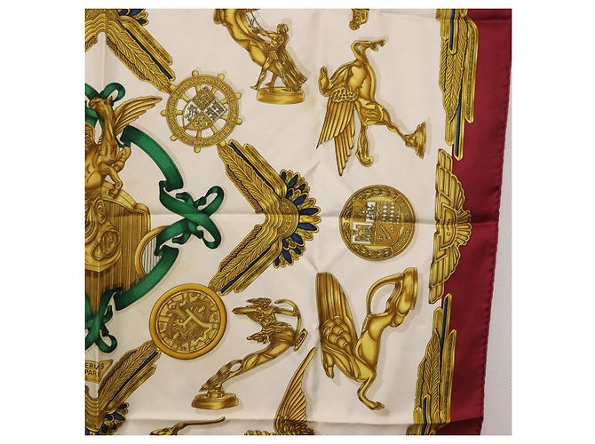 Hermès HERMES Carre 90 Scarf Silk Bordeaux Auth 199240 Bordò - vista 7