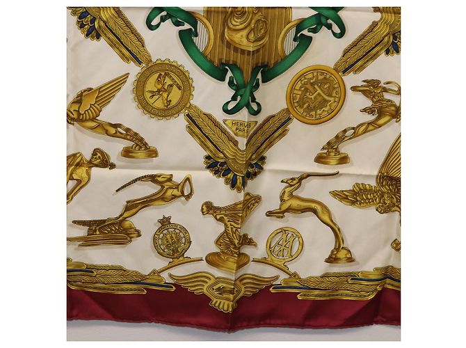 Hermès HERMES Carre 90 Scarf Silk Bordeaux Auth 199240 Bordò - vista 9