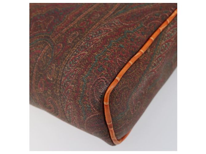 Borsa a tracolla ETRO PVC Canvas Brown Bordeaux Auth 202326V Marrone Bordò - vista 14