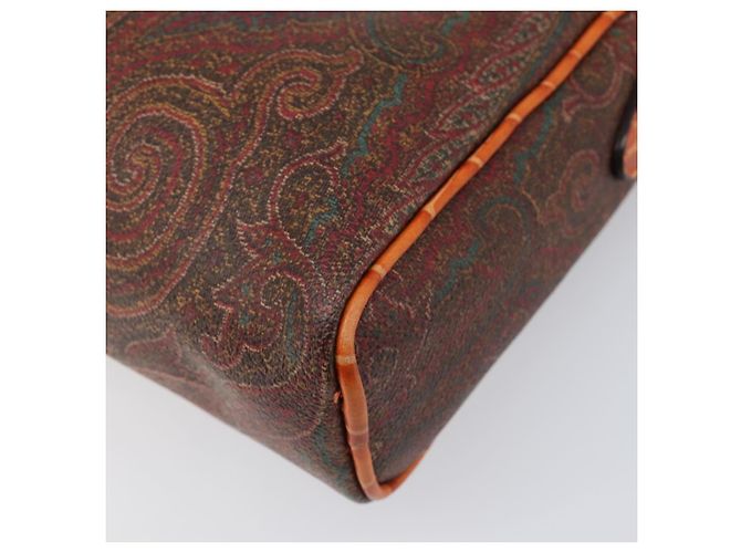 Borsa a tracolla ETRO PVC Canvas Brown Bordeaux Auth 202326V Marrone Bordò - vista 16