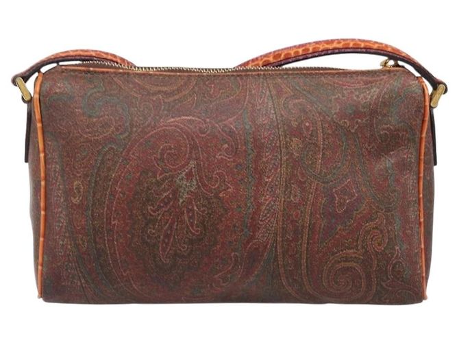 Borsa a tracolla ETRO PVC Canvas Brown Bordeaux Auth 202326V Marrone Bordò - vista 2