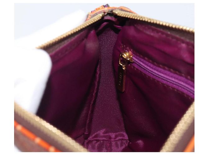Borsa a tracolla ETRO PVC Canvas Brown Bordeaux Auth 202326V Marrone Bordò - vista 20