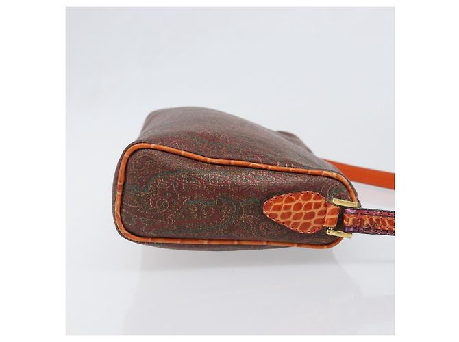 Borsa a tracolla ETRO PVC Canvas Brown Bordeaux Auth 202326V Marrone Bordò - vista 3