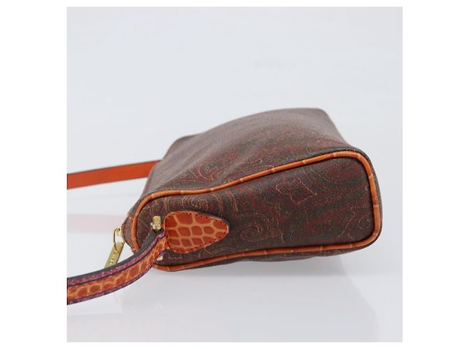 Borsa a tracolla ETRO PVC Canvas Brown Bordeaux Auth 202326V Marrone Bordò - vista 4