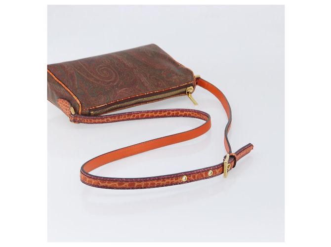 Borsa a tracolla ETRO PVC Canvas Brown Bordeaux Auth 202326V Marrone Bordò - vista 7