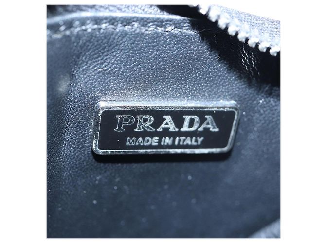 Bolsa de Ombro com Corrente PRADA Couro envernizado Prata Auth 196592M - vista 19