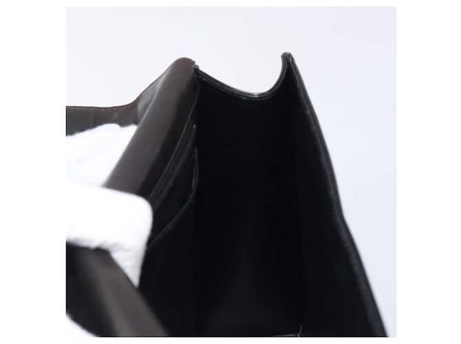 Borsa a mano con catena CHANEL Pelle verniciata Nero Oro CC Auth 201914V D'oro - vista 19
