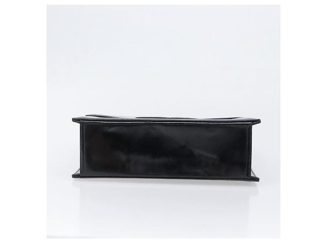 Borsa a mano con catena CHANEL Pelle verniciata Nero Oro CC Auth 201914V D'oro - vista 5