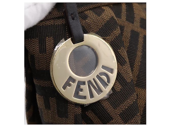 Borsa a mano FENDI Zucca Canvas Marrone Tono Oro 8BK044 Auth 199502V - vista 10