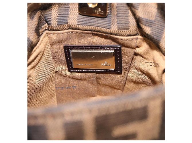 Borsa a mano FENDI Zucca Canvas Marrone Tono Oro 8BK044 Auth 199502V - vista 17