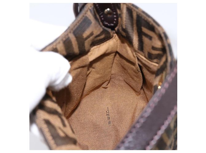 Borsa a mano FENDI Zucca Canvas Marrone Tono Oro 8BK044 Auth 199502V - vista 19