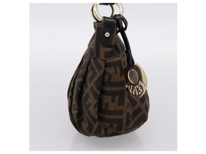 Borsa a mano FENDI Zucca Canvas Marrone Tono Oro 8BK044 Auth 199502V - vista 3