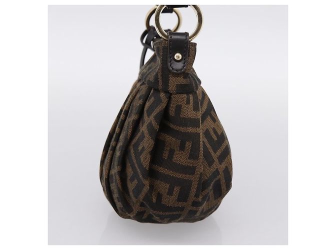 Borsa a mano FENDI Zucca Canvas Marrone Tono Oro 8BK044 Auth 199502V - vista 4