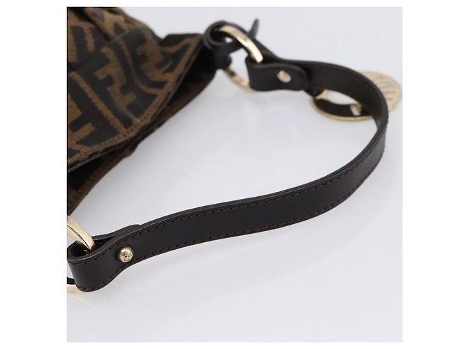 Borsa a mano FENDI Zucca Canvas Marrone Tono Oro 8BK044 Auth 199502V - vista 7