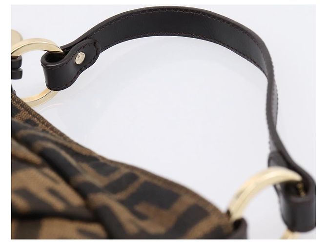 Borsa a mano FENDI Zucca Canvas Marrone Tono Oro 8BK044 Auth 199502V - vista 8