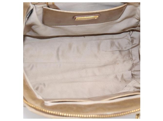Borsa a mano Miu Miu Matelassé in pelle 2way Beige Tono Oro Auth 200801V - vista 11