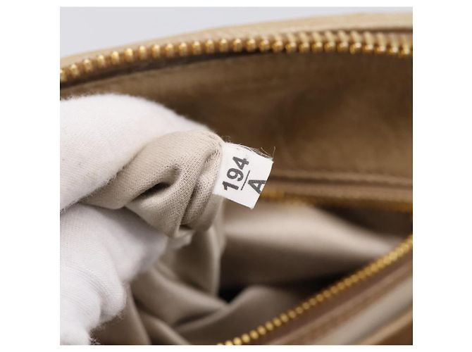 Borsa a mano Miu Miu Matelassé in pelle 2way Beige Tono Oro Auth 200801V - vista 12