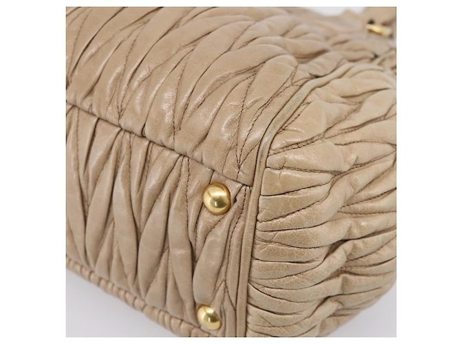 Borsa a mano Miu Miu Matelassé in pelle 2way Beige Tono Oro Auth 200801V - vista 18