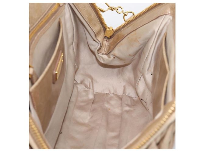 Borsa a mano Miu Miu Matelassé in pelle 2way Beige Tono Oro Auth 200801V - vista 20