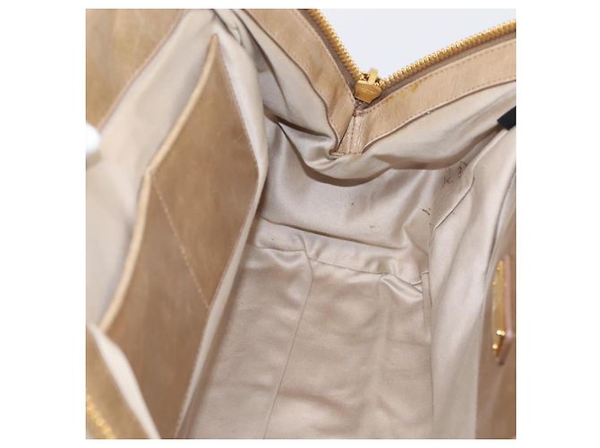 Borsa a mano Miu Miu Matelassé in pelle 2way Beige Tono Oro Auth 200801V - vista 21
