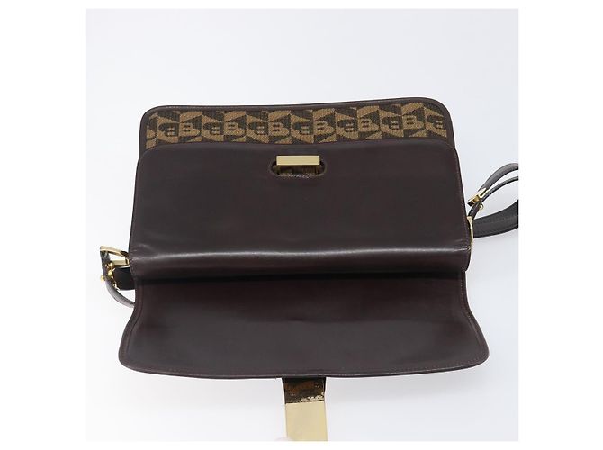 Borsa a tracolla BALLY Canvas Gold Brown Auth 199922A Marrone D'oro - vista 10