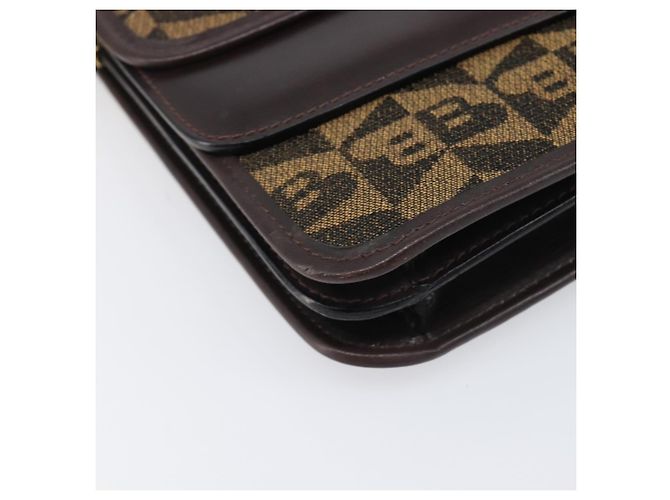 Borsa a tracolla BALLY Canvas Gold Brown Auth 199922A Marrone D'oro - vista 15