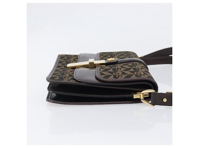 Borsa a tracolla BALLY Canvas Gold Brown Auth 199922A Marrone D'oro - vista 3