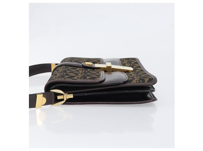 Borsa a tracolla BALLY Canvas Gold Brown Auth 199922A Marrone D'oro - vista 4